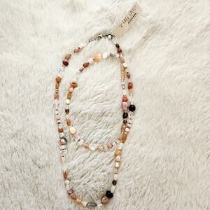 NEW Peyote Bird Free Spirit Multicolor Genuine Gemstone Beaded Long Necklace